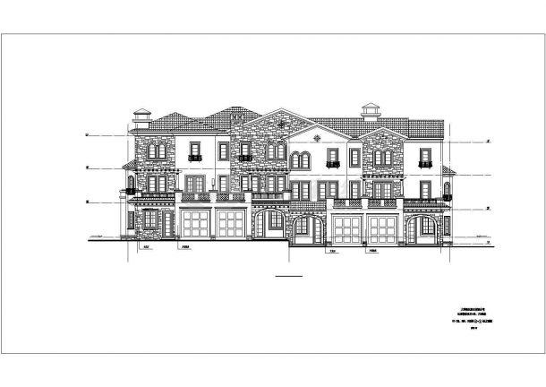 辽宁三层石材外墙联排式别墅建筑施工设计图